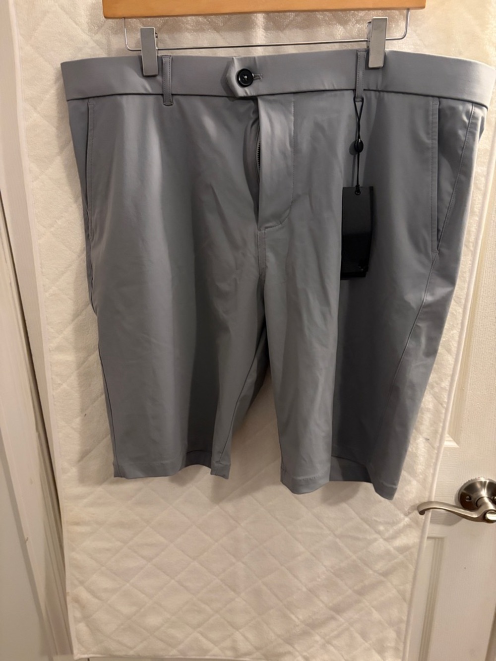 Brand new Greyson Montauk Shorts in slate gray—size 38, tags still on
